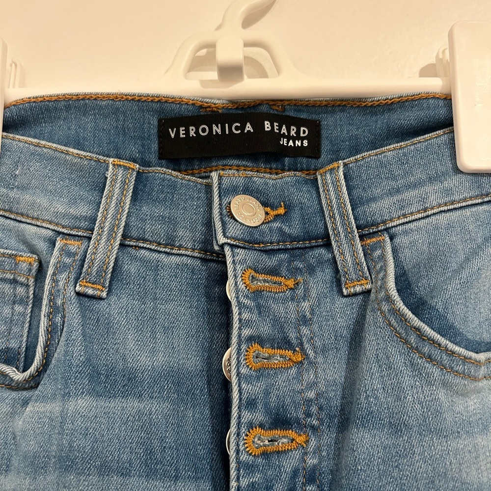 Veronica Beard Light Blue Jeans with Tan Stripes - Picture 5 of 6